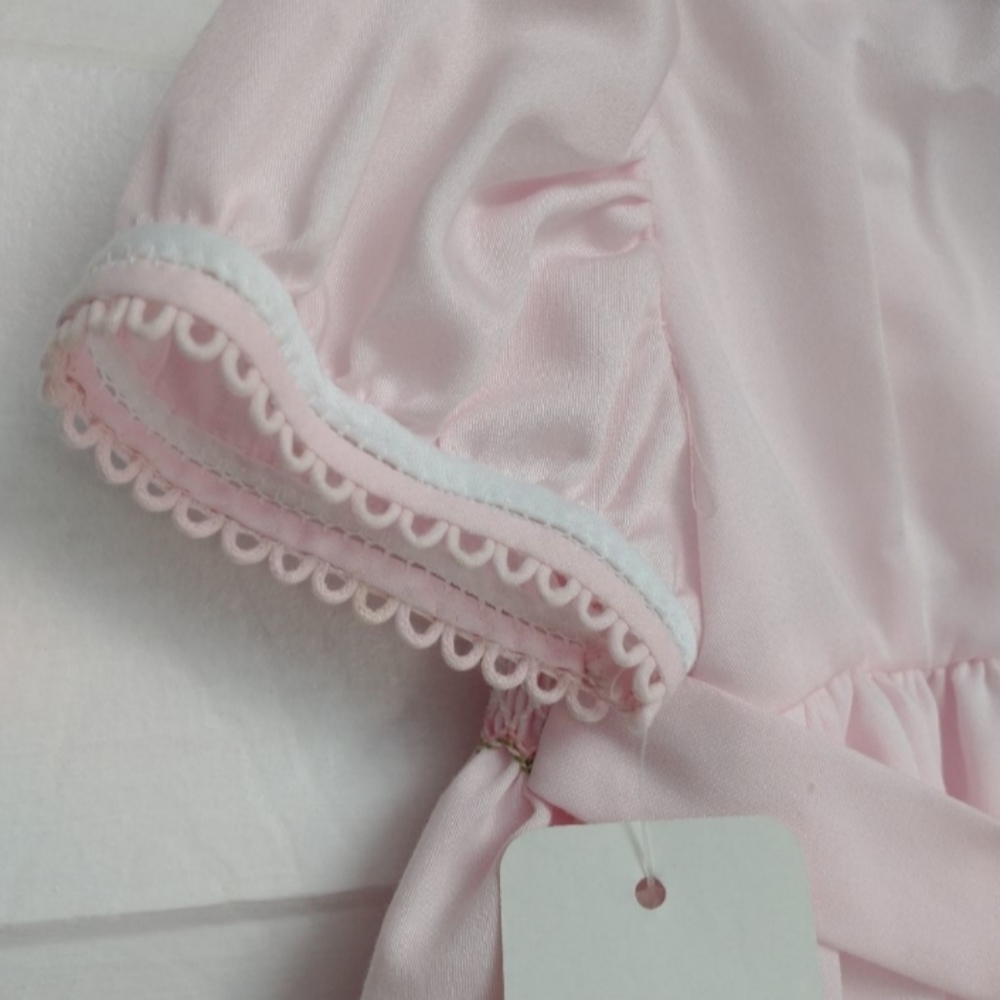 Vintage Dulces Smocked Girls Pink and White Dress, size 24 months - Picture 6 of 14